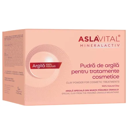 Pudra de argila pentru tratamente cosmetice MineralActiv, 10 plicuri x 20 gr, Aslavital