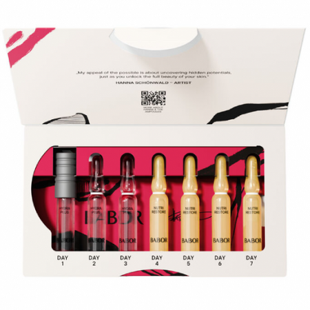 Set fiole cu acid hialuronic si pro vitamina B5 Hydra Nourishing, 7 fiole x 2 ml, Babor 728630
