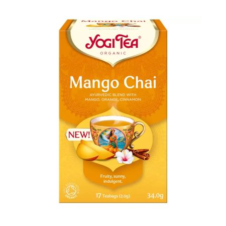 Ceai Bio mango chai, 17 plicuri, Yogi