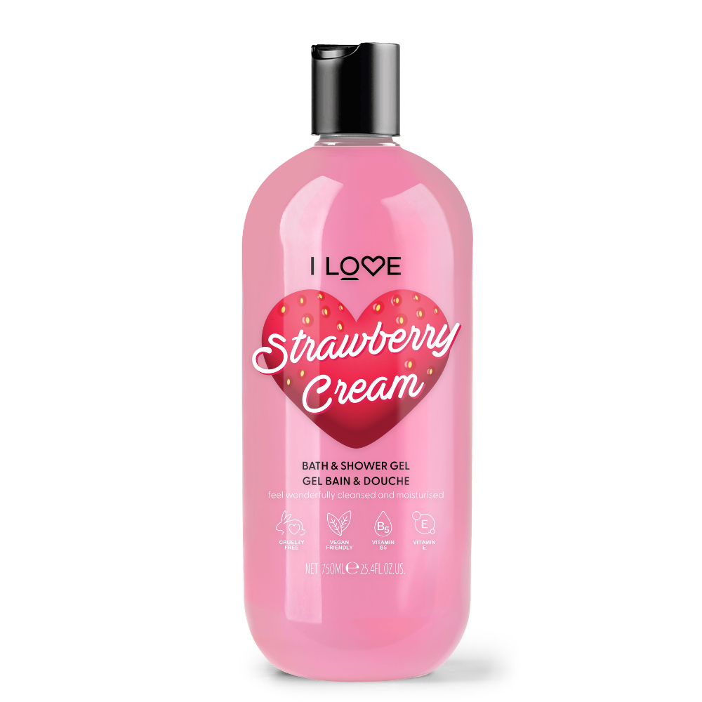 Gel de dus Strawberry Cream, 750 ml, I Love