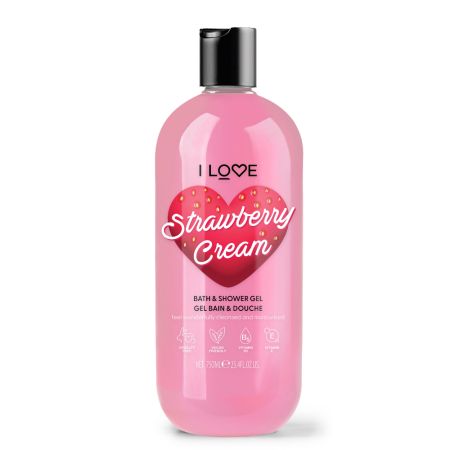 Gel de dus Strawberry Cream, 750 ml, I Love