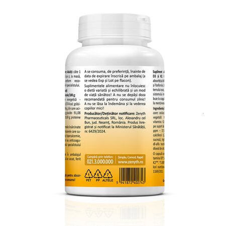 Vitamin D3 + K2, 120 capsule, Zenyth 773637