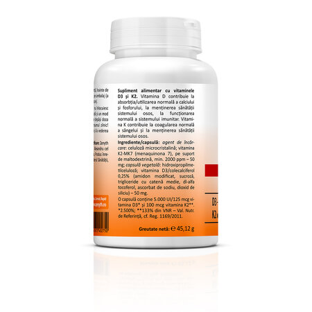 Vitamina D3+K2 Forte, 120 capsule, Zenyth 771741