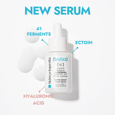 Ser facial hidratant cu probiotice, acid hialuronic, ectoina si squalene Biotics, 30 ml, Skincyclopedia 758163