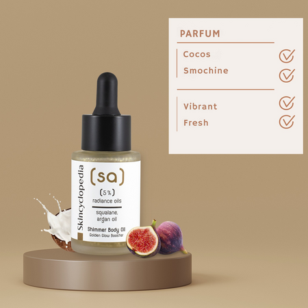 Ulei de corp iluminator 5 uleiuri nutritive si particule fine aurii, 30 ml, Skincyclopedia 728911
