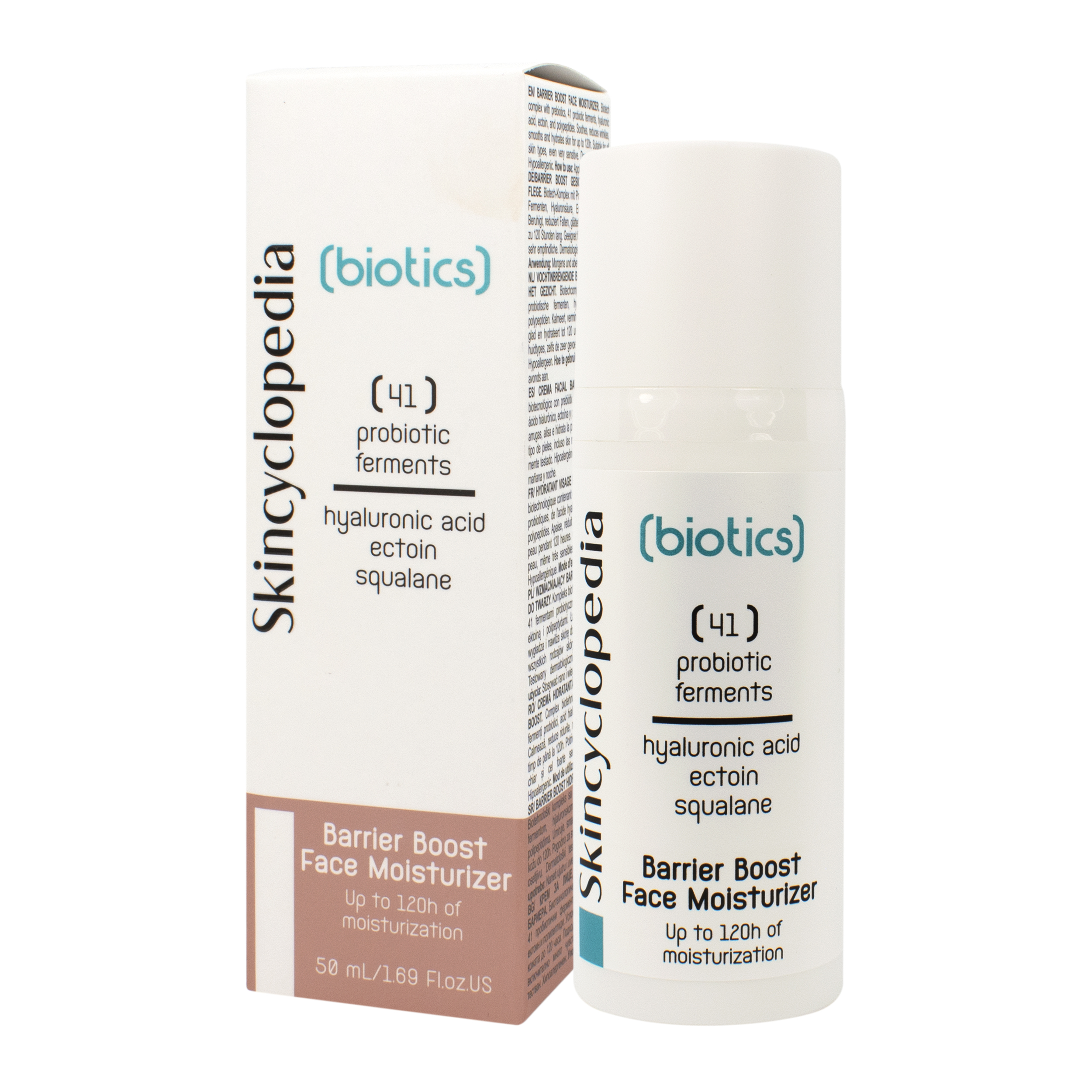 Crema de fata hidratanta cu probiotice, acid hialuronic, ectoina si squalane Biotics, 50 ml, Skincyclopedia