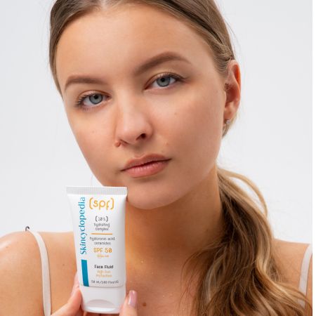 Fluid cu protectie solara SPF 50 pentru ten, cu acid hialuronic si ceramide, 50 ml, Skincyclopedia 728931