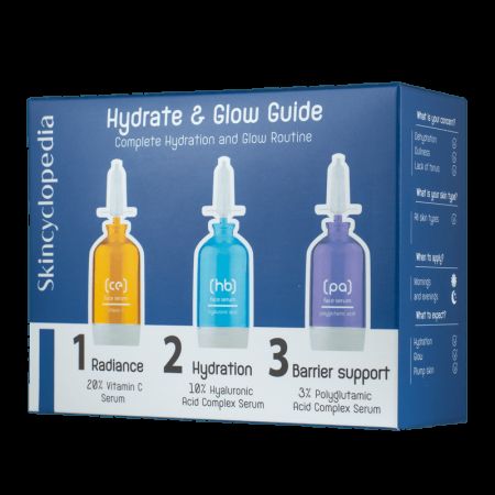 Set seruri pentru hidratare, Hydrate & Glow Guide, 3x15 ml, Skincyclopedia