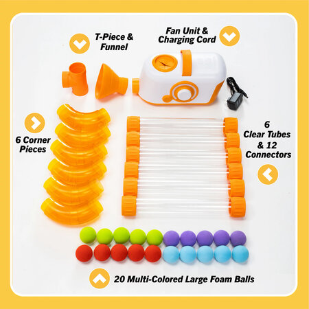 Joc Stem set de tuburi de aer interconectabile, Air Toobz, +3 ani, Fat Brain 729004