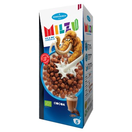 Cereale bilute din secara si ovaz cu cacao, Bio, 150g, Milzu Originals