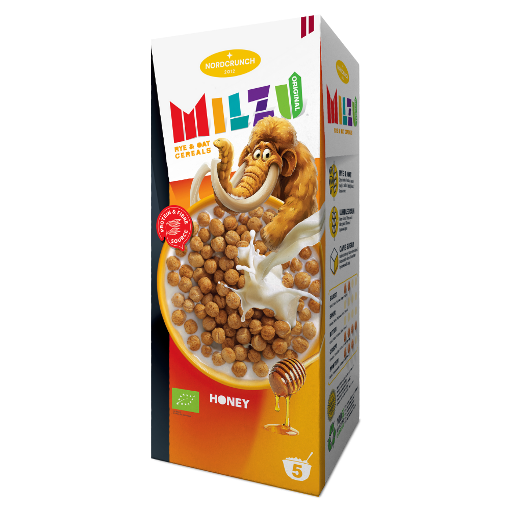 Cereale bilute din secara si ovaz cu miere, Bio, 150g, Milzu Originals