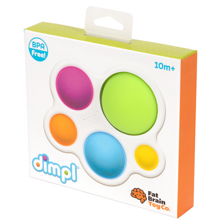 Jucarie senzoriala cu bule din silicon Dimpl, +10 luni, Fat Brain 729058