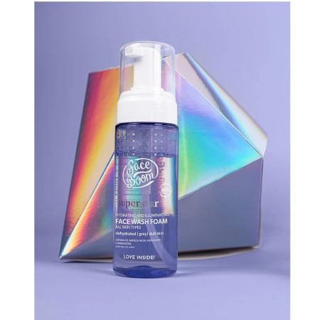 Spuma de curatare hidratanta si iluminatoare Superstar, 150 ml, BodyBoom 729079