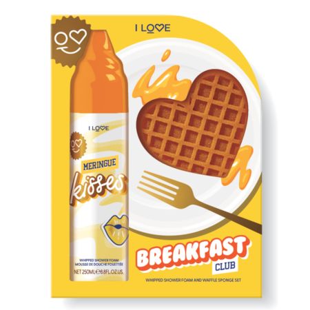 Set Spuma de dus 250 ml + Burete de baie Breakfast Club, I Love