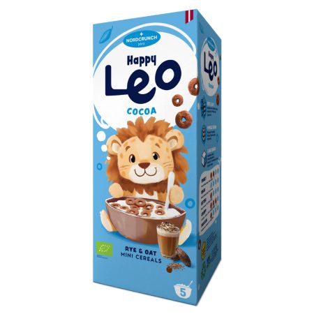 Cereale Bio din secara si ovaz cu cacao, 150 g, Happy Leo