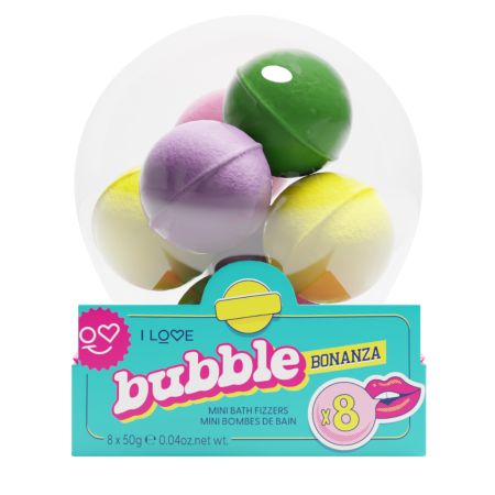 Set bombe efervescente pentru baie Bubble Bonanza, 8 bucati, I Love
