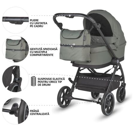 Carucior modular 2in1 Serry, Moss Green, Coccolle 729261