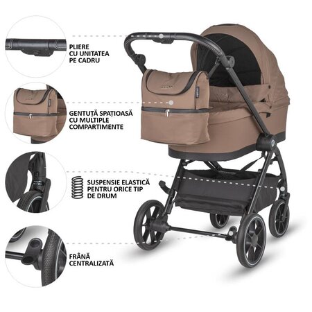 Carucior modular 2in1 Serry, Light Taupe, Coccolle 729287