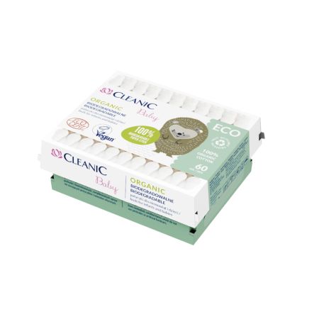 Betisoare igienice Baby Eco, 60 bucati, Cleanic