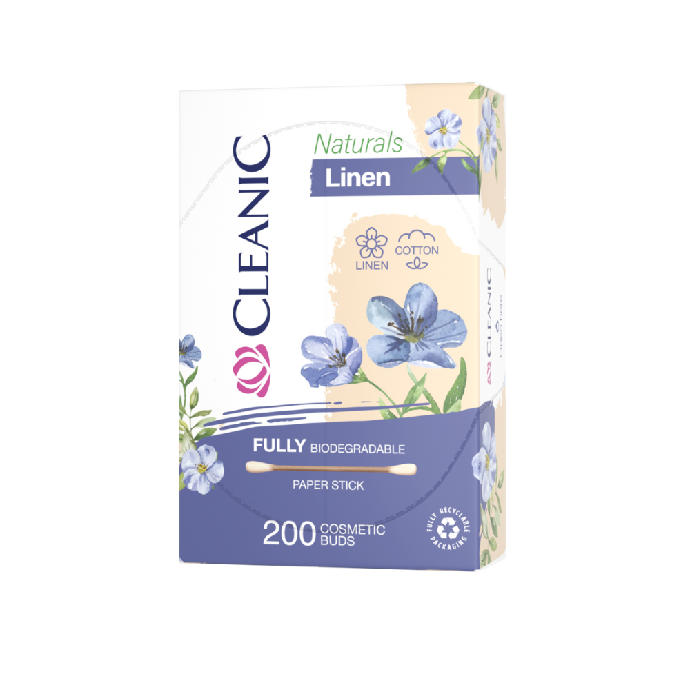 Betisoare igienice din in Naturals, 200 bucati, Cleanic