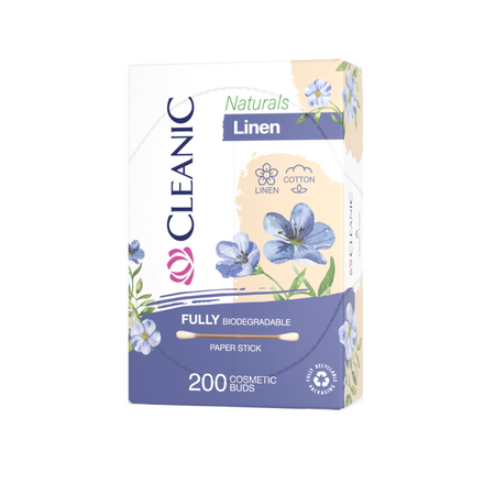 Betisoare igienice din bumbac si in, 200 bucati, Cleanic