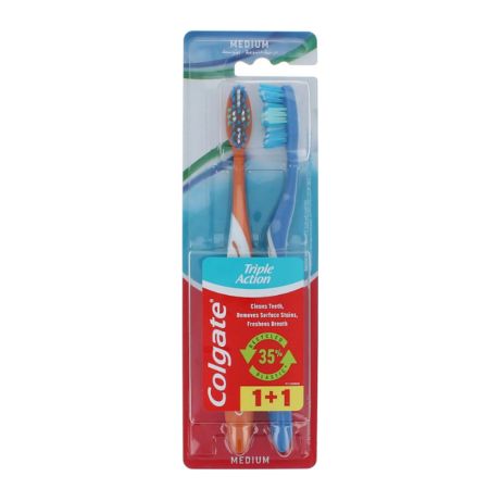 Set 2 periute de dinti Triple Action, Medium, Colgate