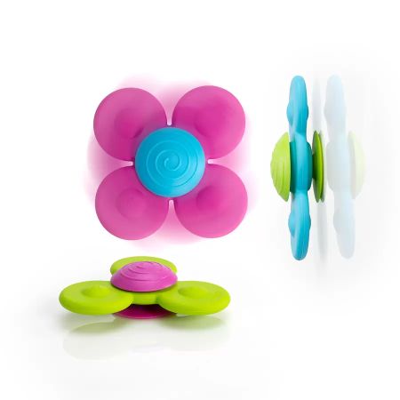 Set 3 moristi senzoriale cu ventuza, Whirly Squigz, +10 luni, Fat Brain 729405