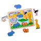 Puzzle din lemn in relief, Safari, 2 ani+, 8 piese, Melissa and Doug 729468