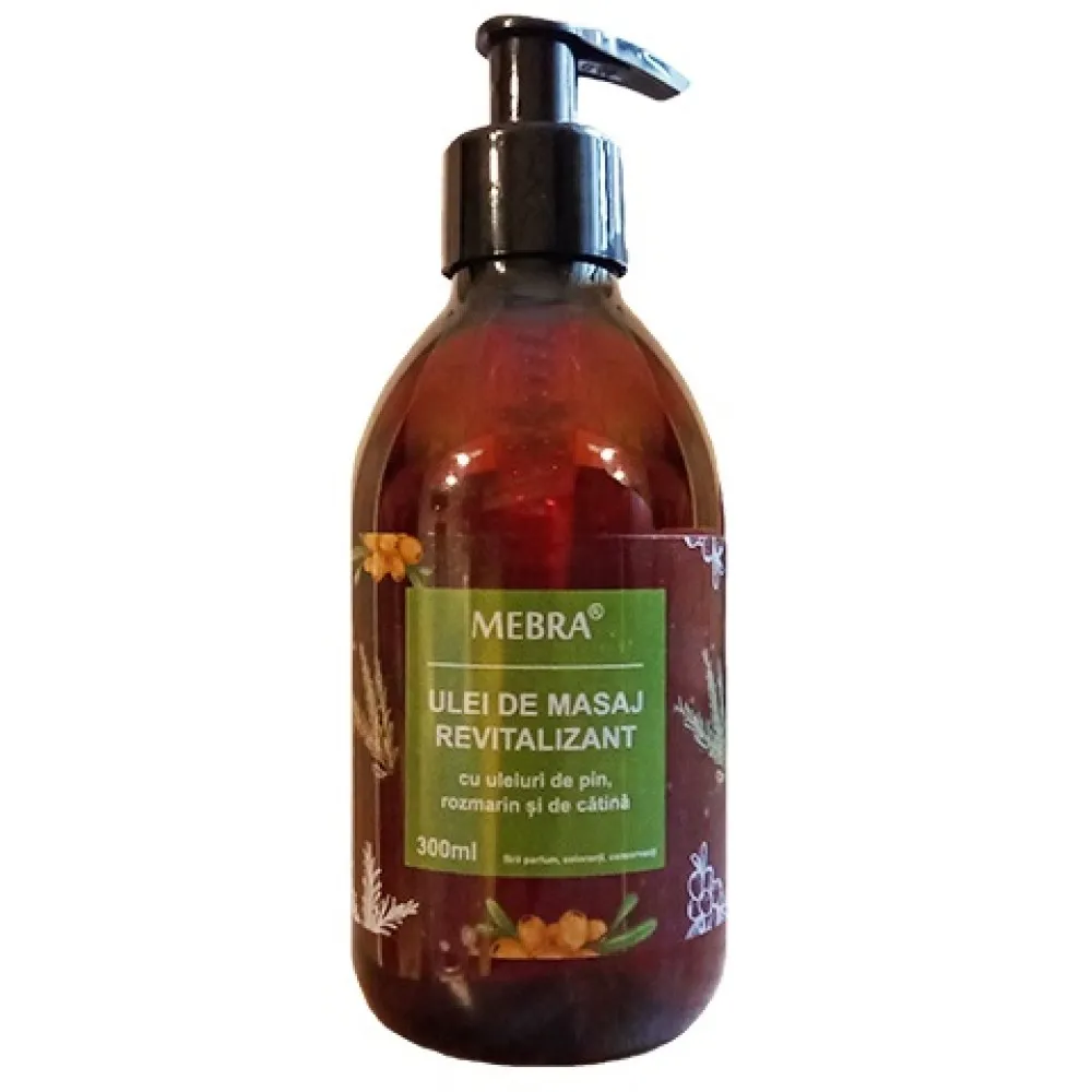 Ulei de masaj revitalizant cu ulei de rozmarin, pin si catina, 300 ml, Mebra