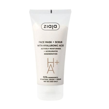 Masca si scrub de fata cu acid hialuronic, 55 ml, Ziaja