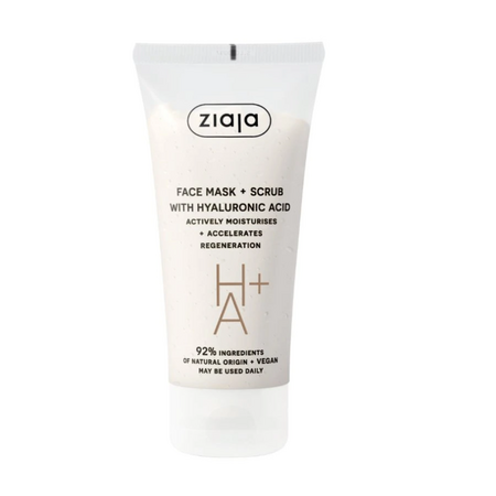 Masca si scrub de fata cu acid hialuronic, 55 ml, Ziaja