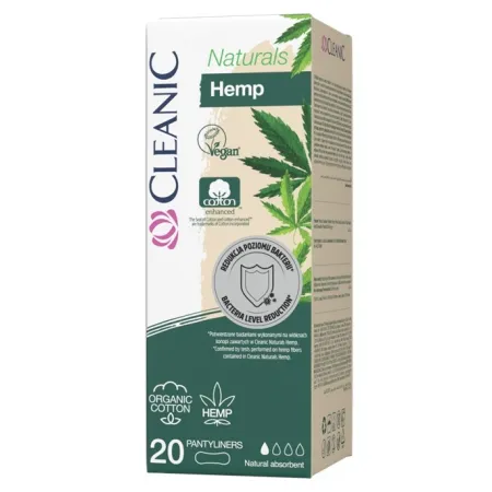 Absorbante zilnice din bumbac si canepa Naturals, 20 bucati, Cleanic