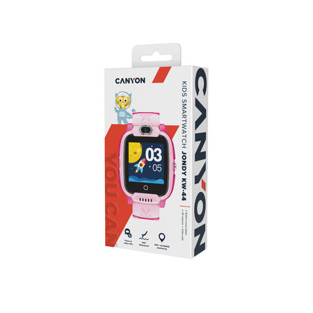 Smartwatch compact pentru copii cu funcții 4G, Camera si GPS Jondy KW-44, Roz, Canyon 729581