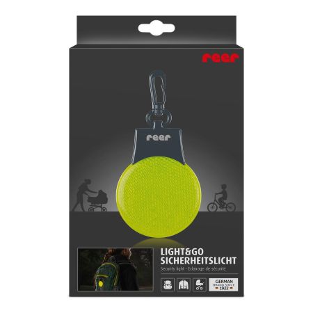 Breloc luminos cu Led de siguranta pentru rucsac, Light & Go, 1 bucata, Reer 729586
