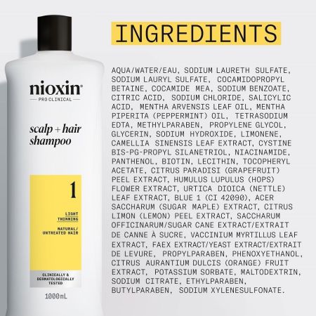Sampon profesional fortifiant Scalp + Hair System 2, 1L, Nioxin 729750