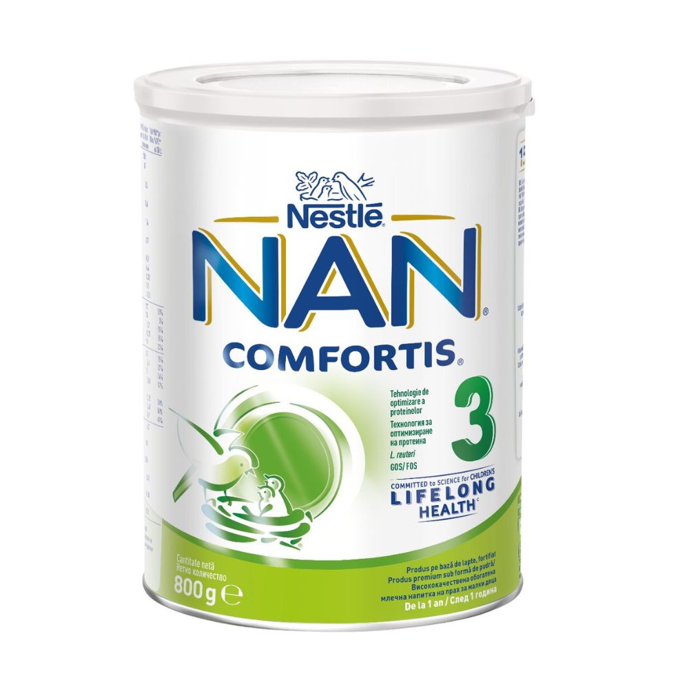 Formula de lapte de continuare Nan 3 Comfortis, 1-2 ani, 800 g, Nestle