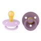 Set 2 suzete cu tetina rotunda Colour Latex, Mauve/Violet Sky, 0 luni+, Bibs 729862