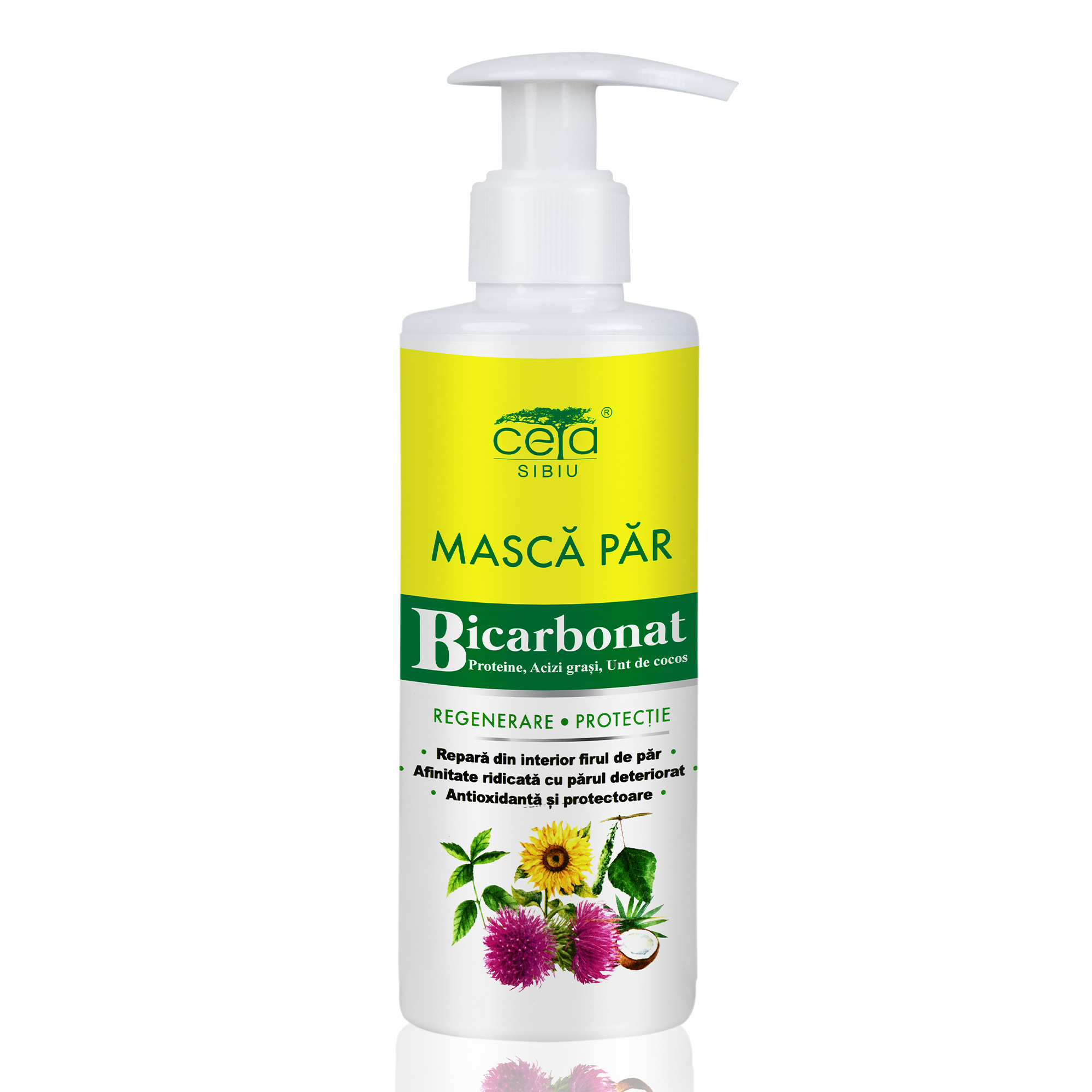 Masca de par cu bicarbonat pentru regenerare si protectie, 200 ml, Ceta