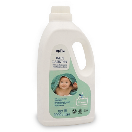 Detergent de rufe lichid fara parfum Natural Sensitive, 40 spalari, 2 litri, Apfia Care
