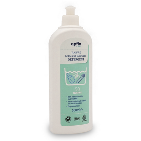 Detergent lichid pentru biberoane si vesela Natural, 50 spalari, 500 ml, Apfia Care 729911