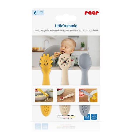 Set 3 lingurite din silicon LittleYummie, 6 luni+, Reer 729942