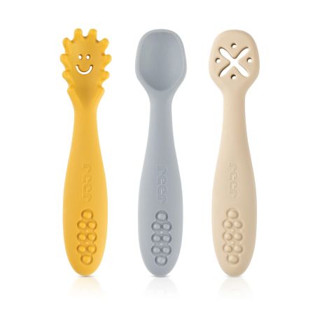 Set 3 lingurite din silicon LittleYummie, 6 luni+, Reer