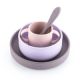 Set 4 piese vesela din silicon pentru mancarea copiilor, Mov, 6 luni+, Reer 730006