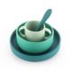 Set 4 piese vesela din silicon pentru mancarea copiilor, Verde, 6 luni+, Reer 730009