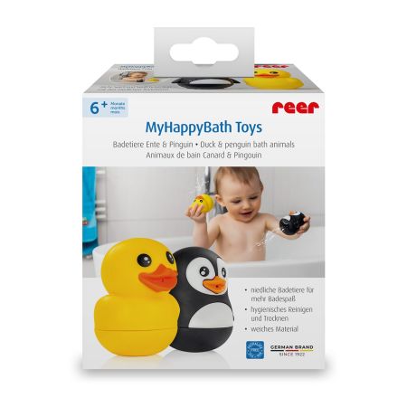 Set jucarii de baie din silicon pentru bebelusi MyHappyBath Toys, 6 luni+, Reer