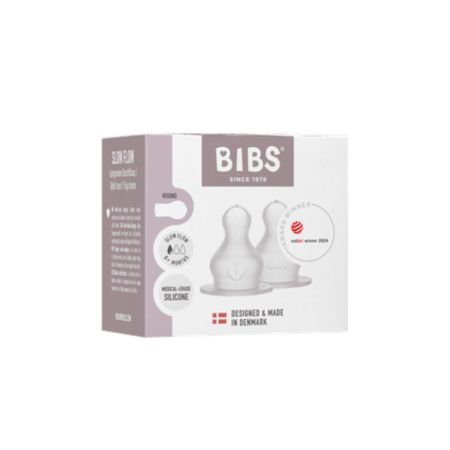 Set 2 tetine din silicon pentru biberon, flux lent, Bibs 730068
