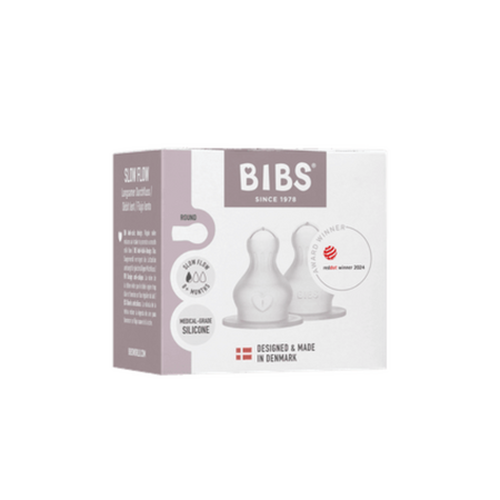 Set 2 tetine din silicon pentru biberon, flux lent, Bibs 730068