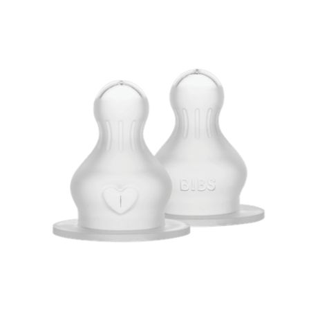 Set 2 tetine din silicon pentru biberon, flux lent, Bibs