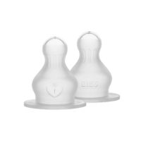 Set 2 tetine din silicon pentru biberon, flux lent, Bibs