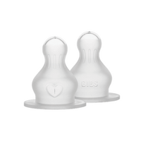Set 2 tetine din silicon pentru biberon, flux lent, Bibs